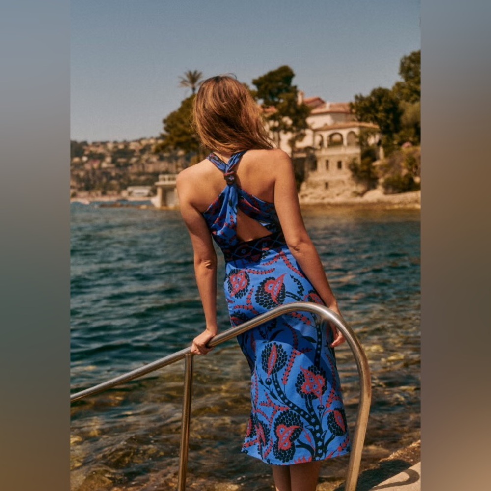 NWT Sézane Jarred Dress in Atla Blue, size 10 - Picture 4 of 4